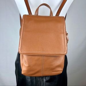 Tignanello Mini Brown Leather Fold-Over Backpack